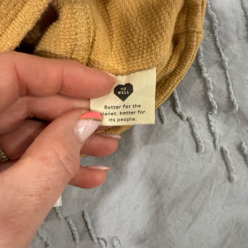 Madewell Women's Tan Twist-Front Cut Out Crop Top Small NWT - Picture 6 of 8